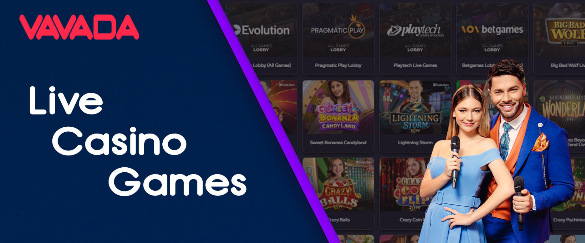 Live casino with real dealers at Vavada Casino.