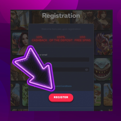Clicking the “Register” button to create an account