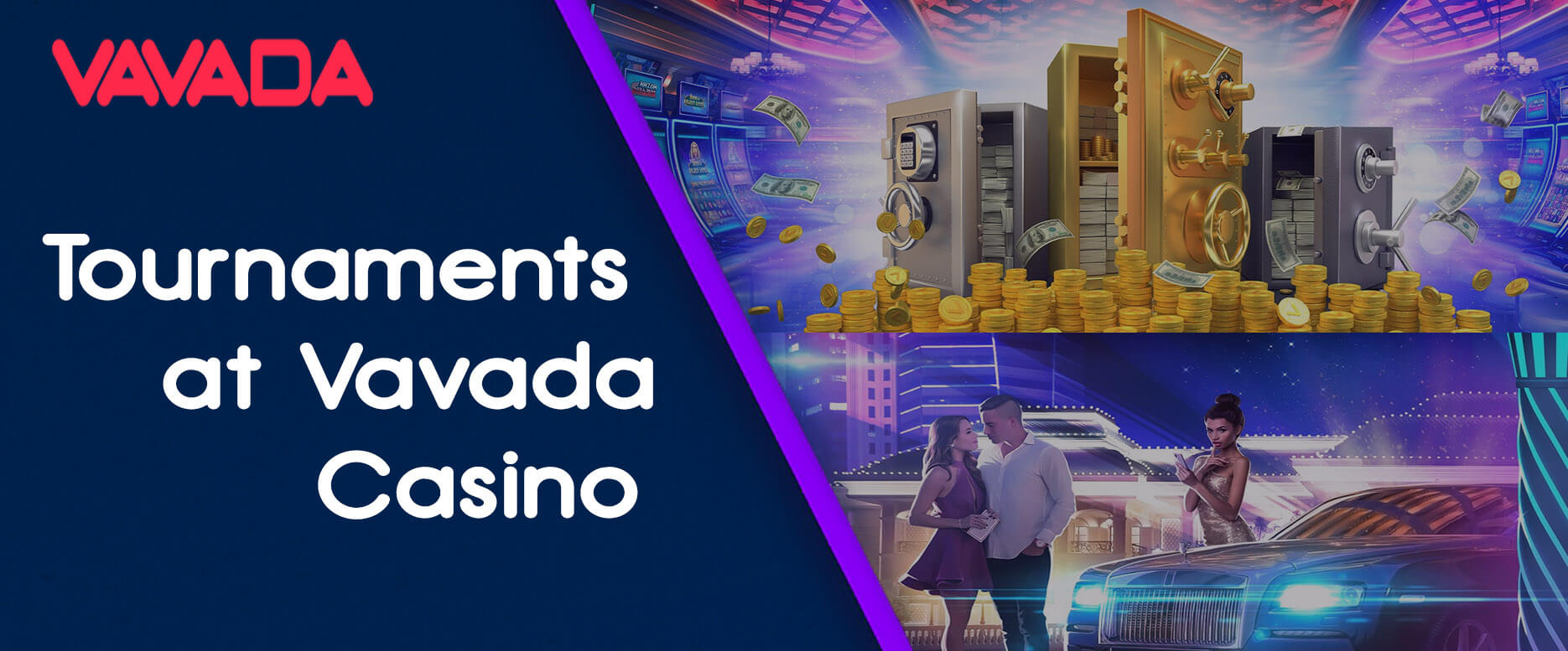 Casino tournaments with prizes like cars and cash.
