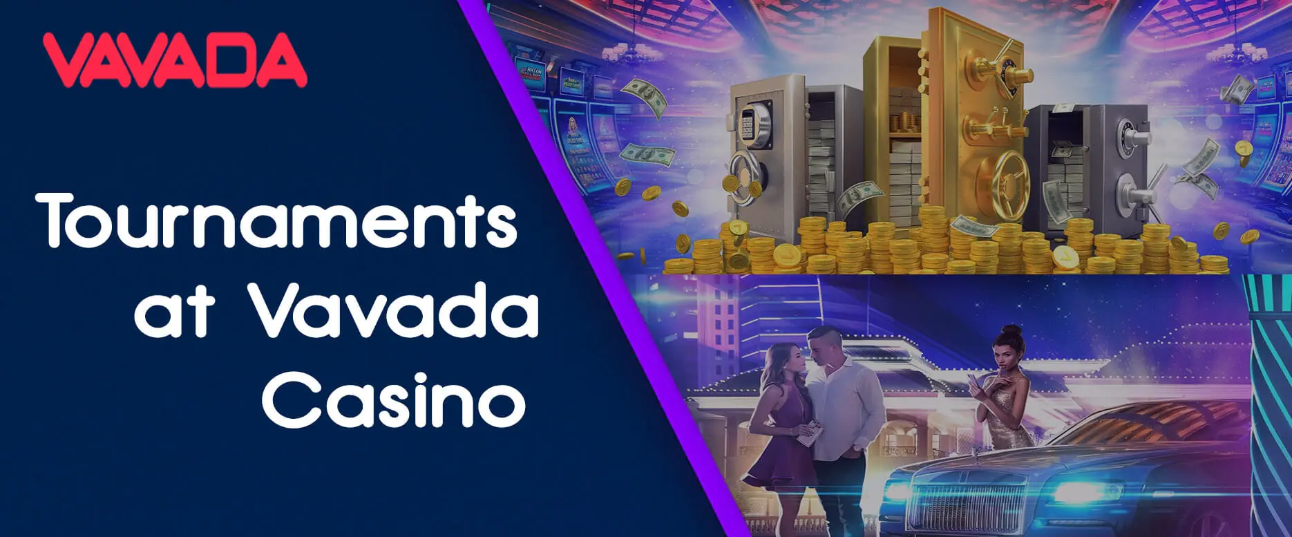 Casino tournaments with prizes like cars and cash.