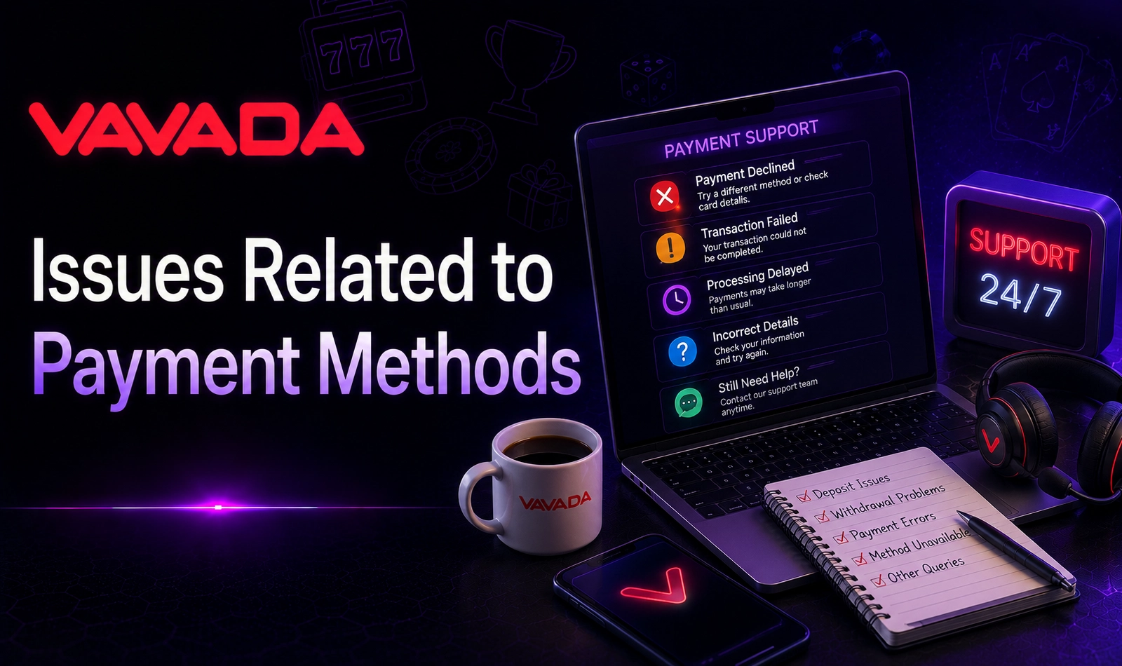 Common issues related to Vavada payment methods and transactions