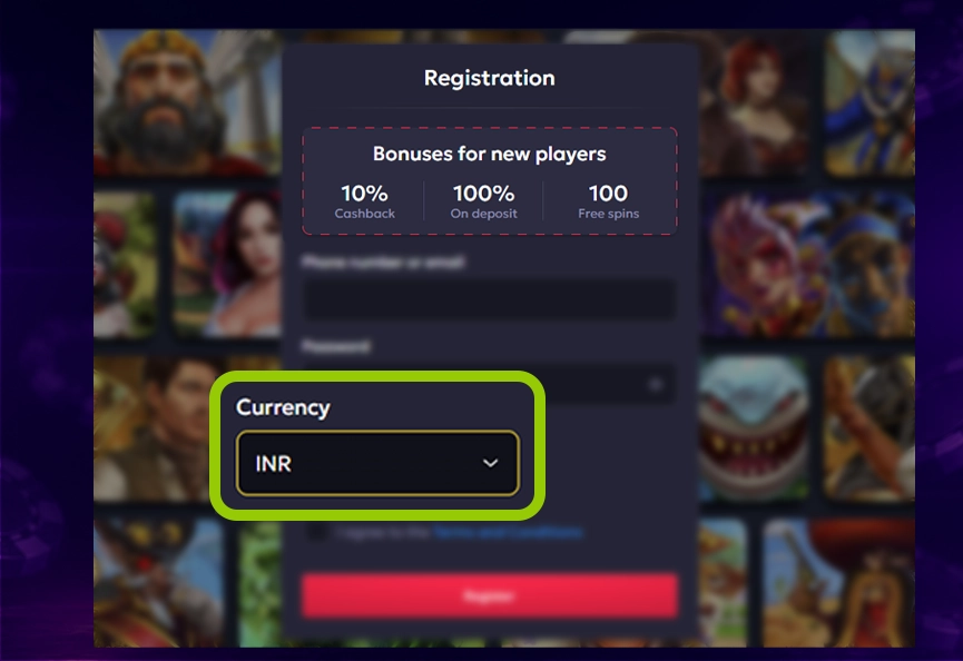 Select preferred account currency from the dropdown